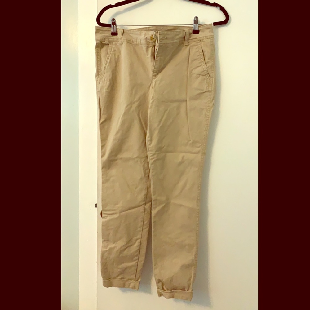 Old Navy skinny roll up khakis.